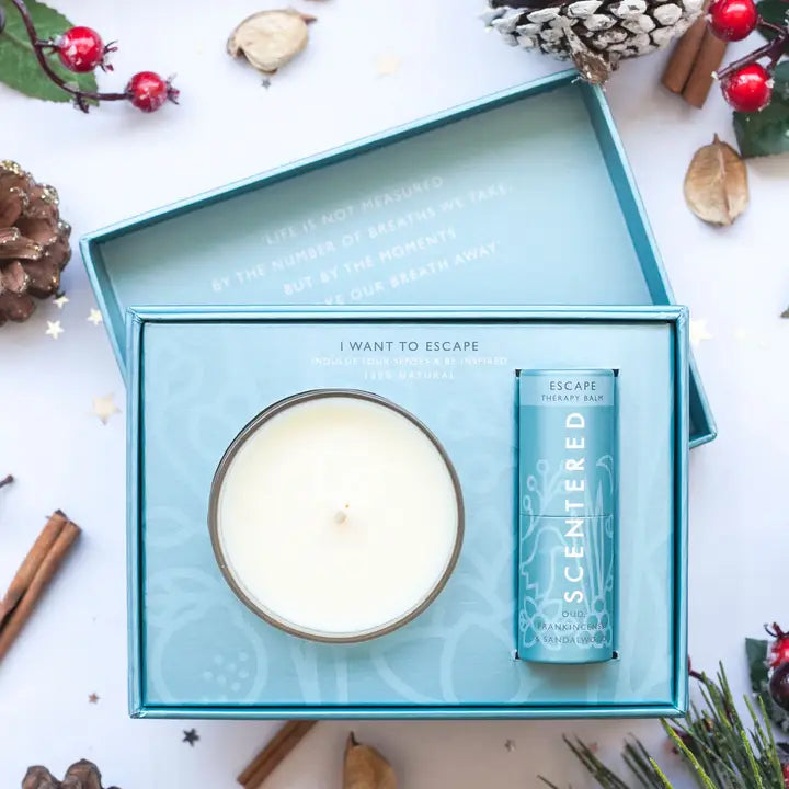 Escape Aromatherapy Balm & Candle Gift Set