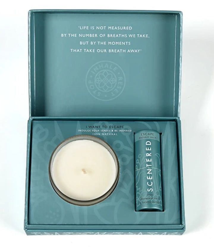 Escape Aromatherapy Balm & Candle Gift Set
