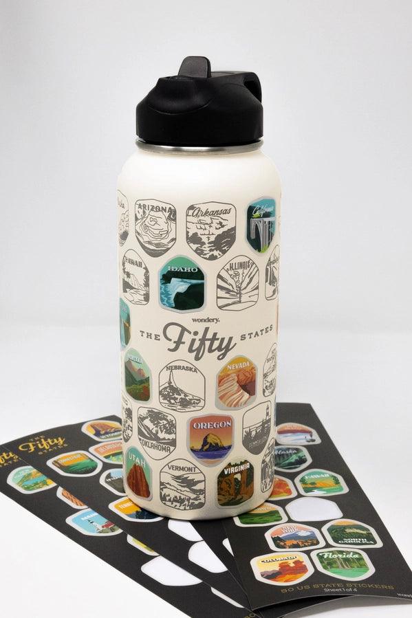 Fifty States Bucket List Water Bottle