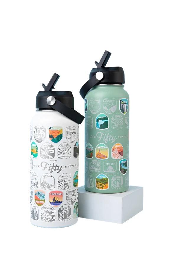 Fifty States Bucket List Water Bottle