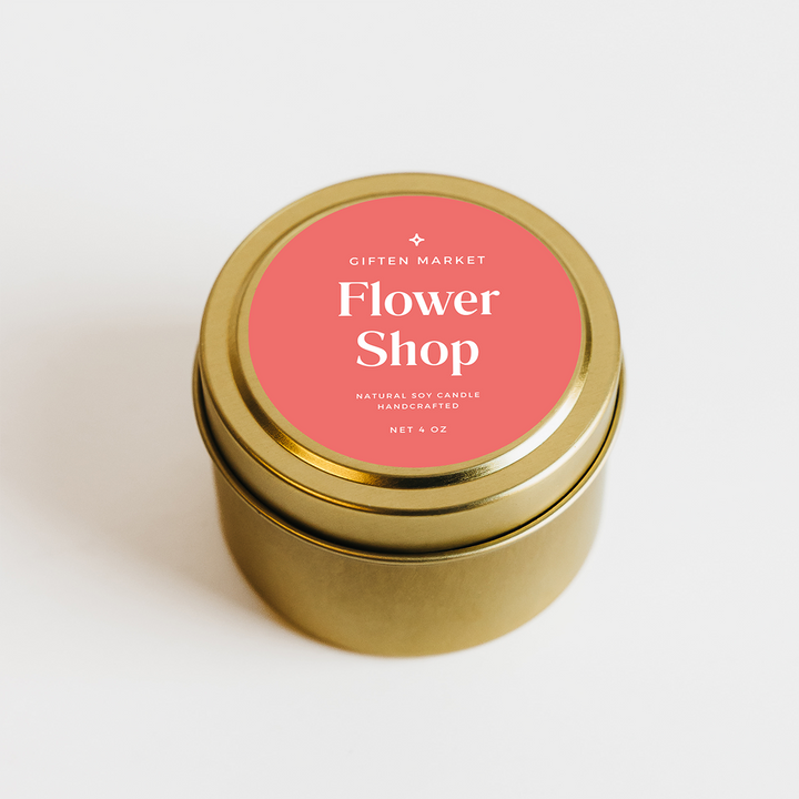 Flower Shop Gold Travel Candle