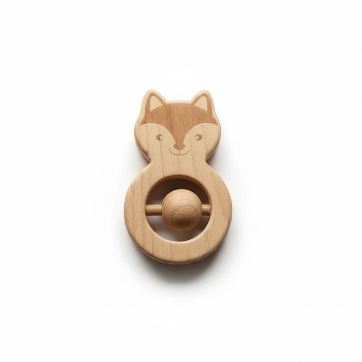 Wooden Fox Rattle