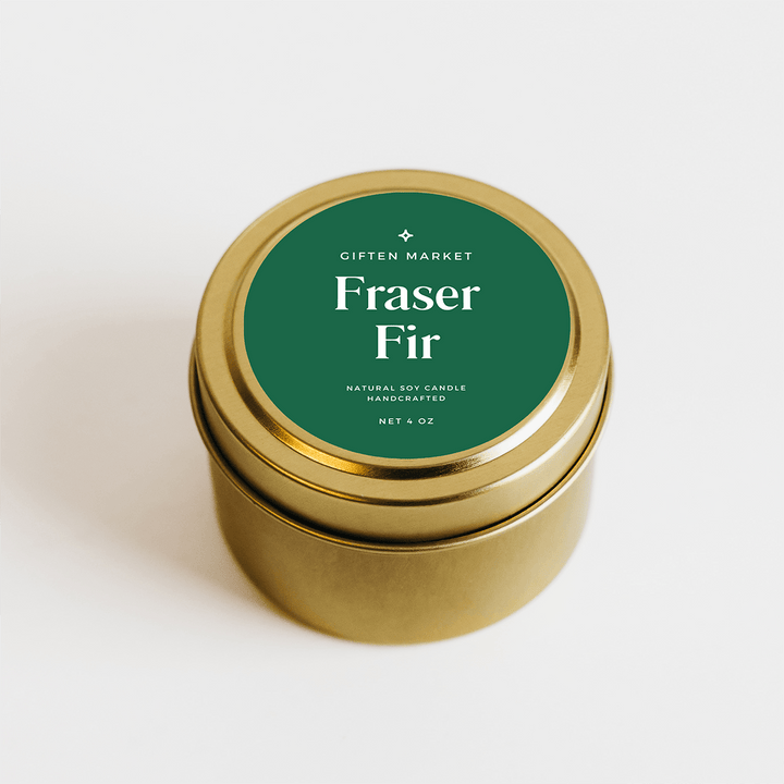 Fraser Fir Gold Travel Candle