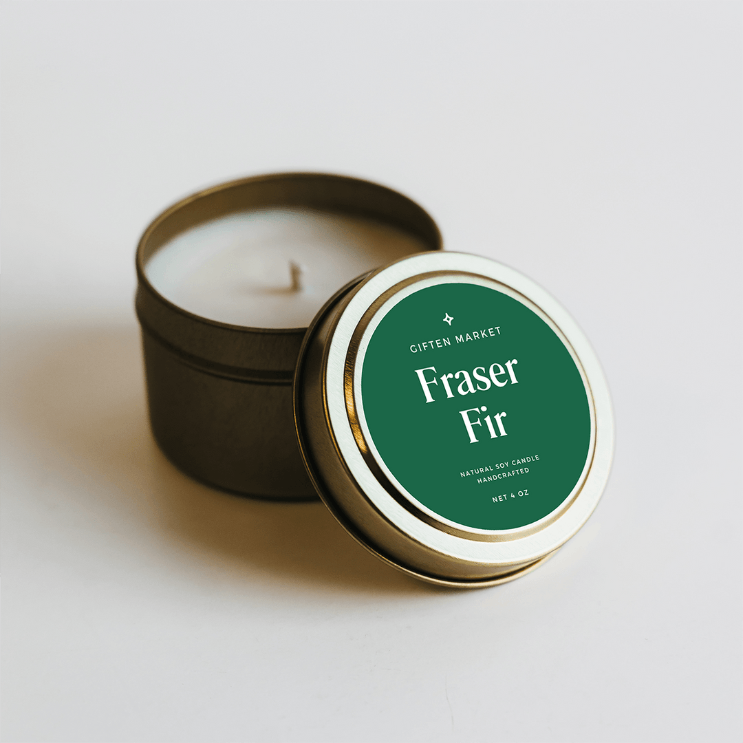 Fraser Fir Gold Travel Candle