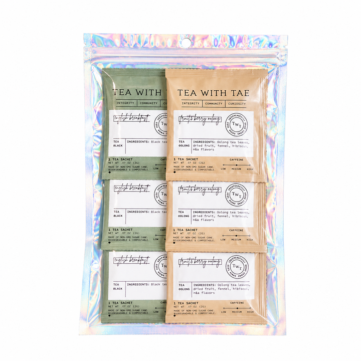 Fruit & Berry Oolong + English Breakfast Black Tea Sachets - 6 Pack