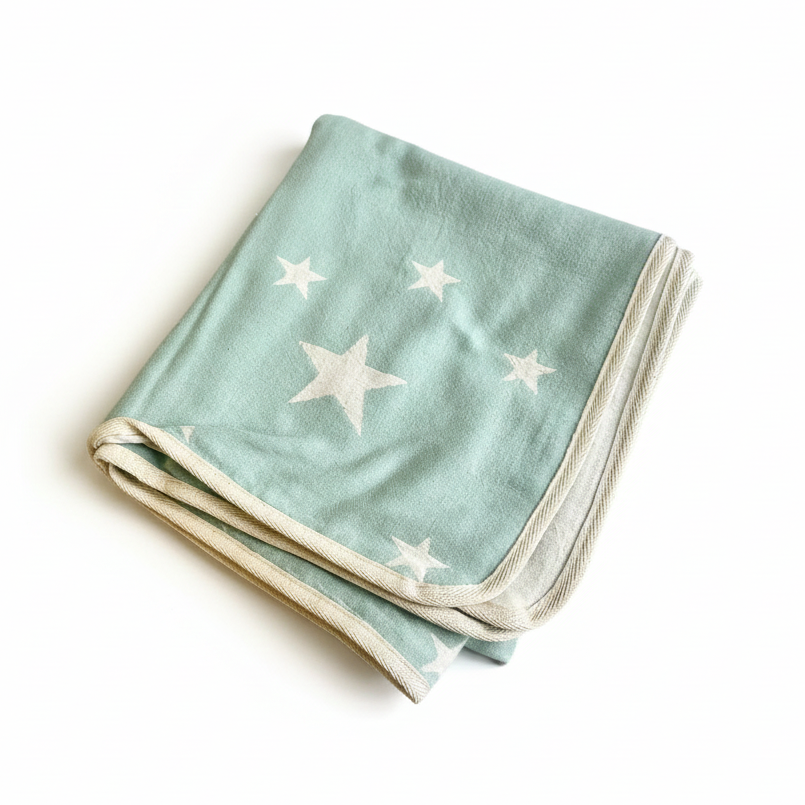 Star Print Reversible Baby Blanket