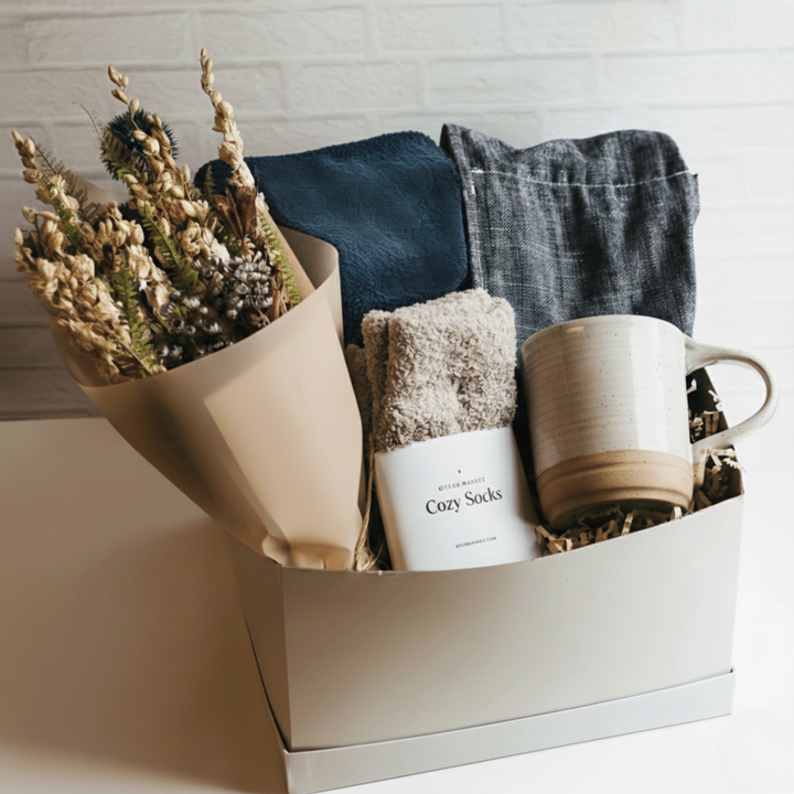 Comfort & Care Gift Box - Cream + Blue