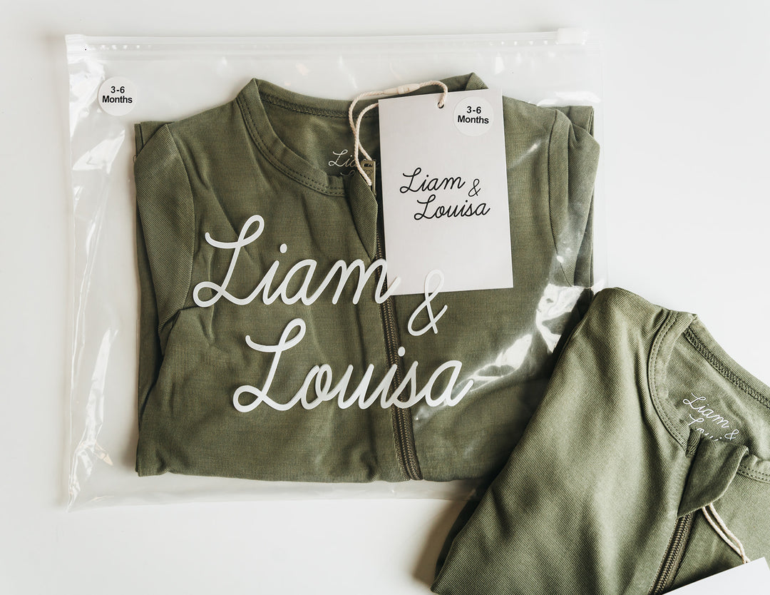 Super Soft Footed Baby Pajamas - Olive Green