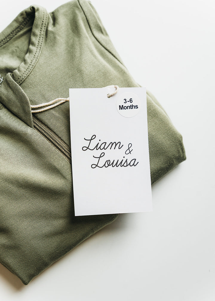 Super Soft Footed Baby Pajamas - Olive Green