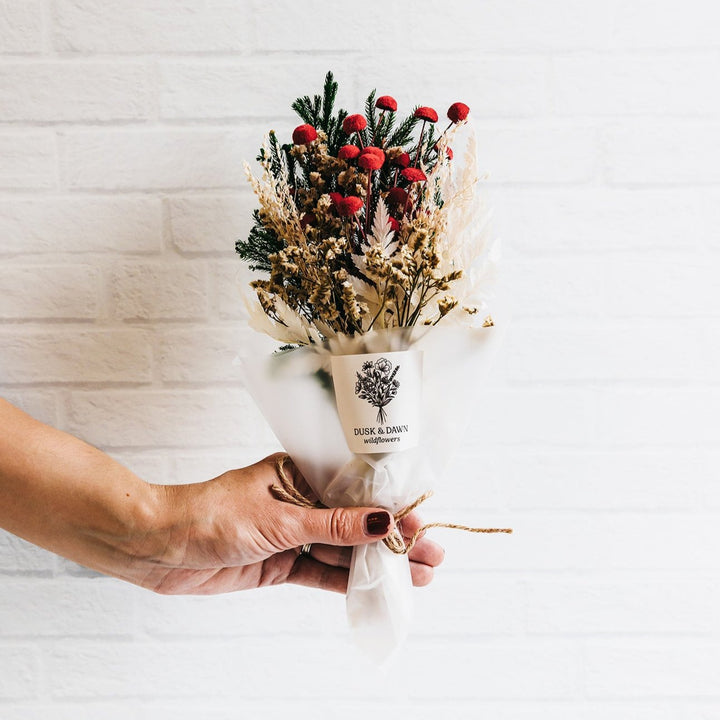 Holly Dried Flower Mini Bouquet