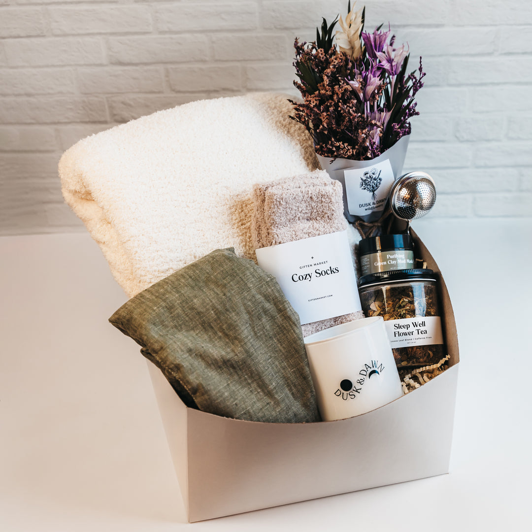 Comfort & Care Gift Box - Cream + Green
