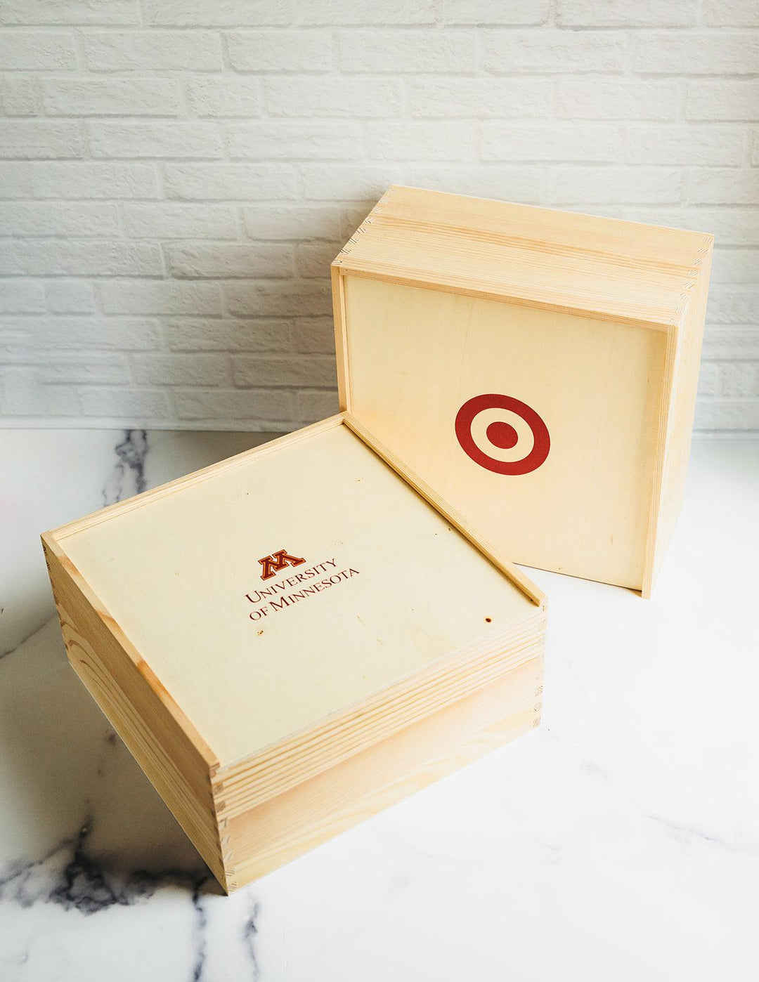 Custom Logo Wooden Gift Crate - Luxury Branded Gift Packaging - 10x10x5"