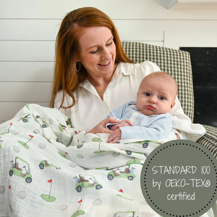 Golf A Round Baby Muslin Swaddle Blanket