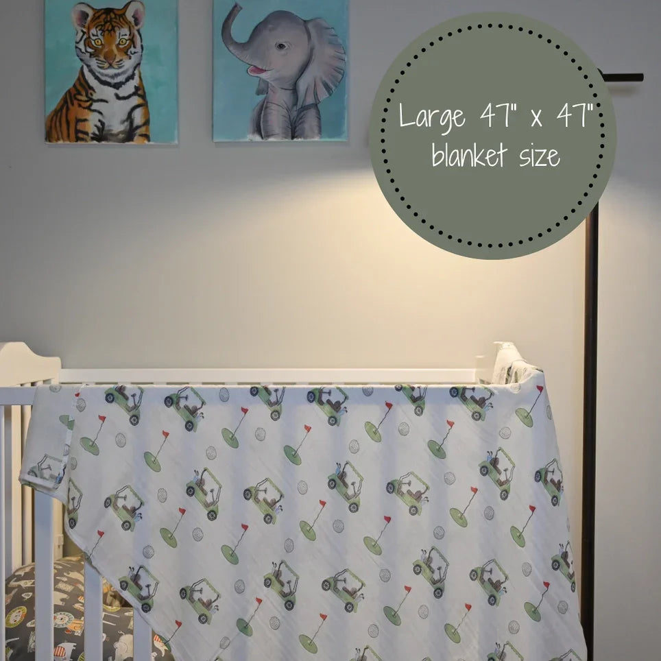 Golf A Round Baby Muslin Swaddle Blanket
