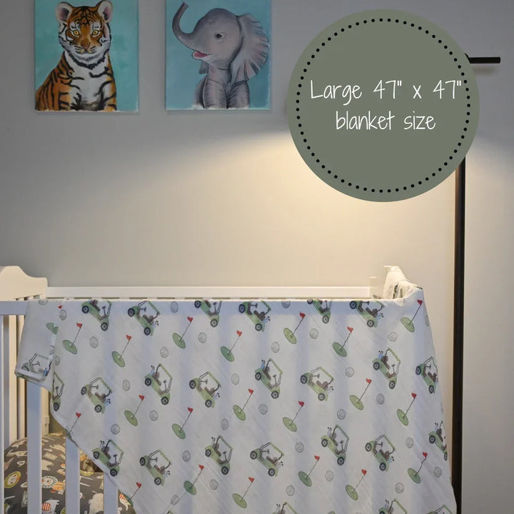 Golf A Round Baby Muslin Swaddle Blanket