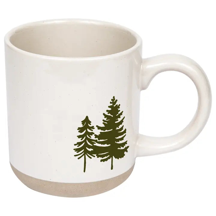 Green Trees Stoneware Coffee Mug