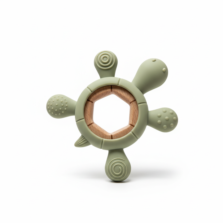 Turtle Wood & Silicone Teether