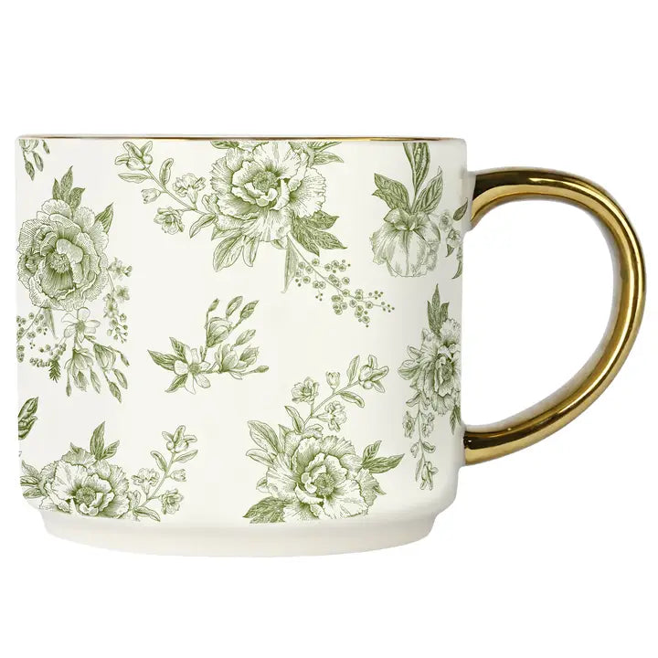 Green Delft Stoneware Coffee Mug