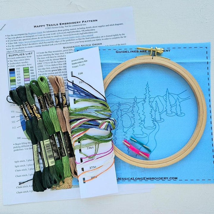 Happy Trails Landscape Embroidery Kit