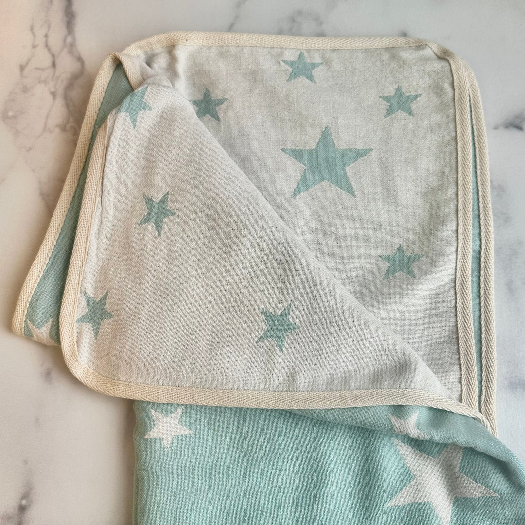 Star Print Reversible Baby Blanket