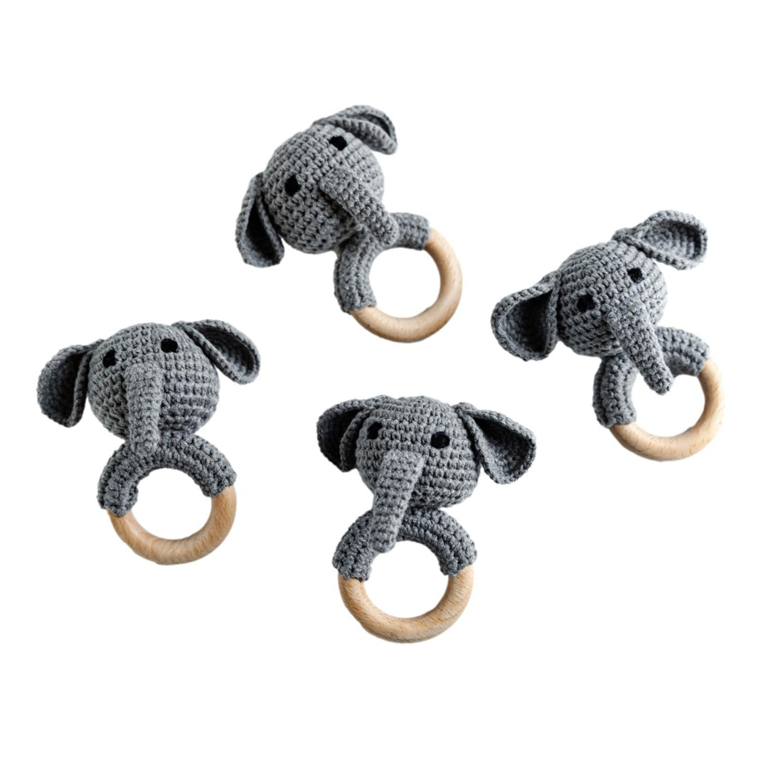 Elephant Hand Crocheted Rattle