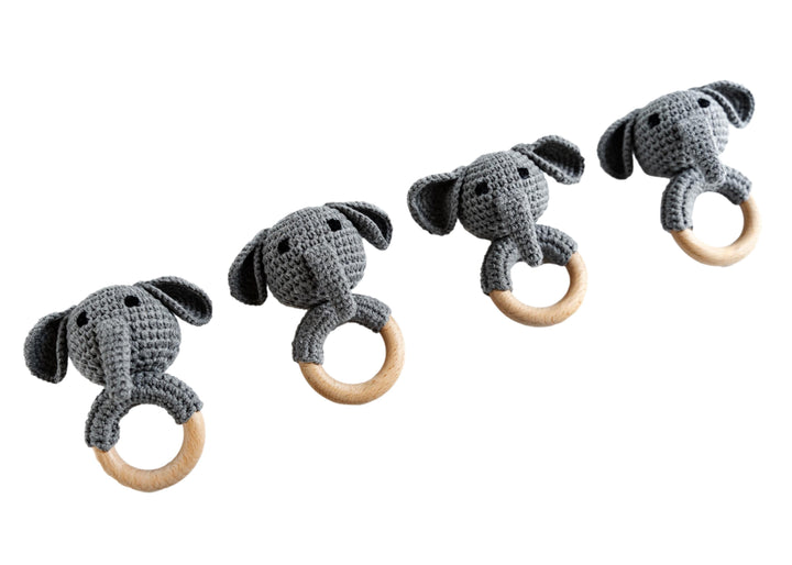 Elephant Hand Crocheted Rattle