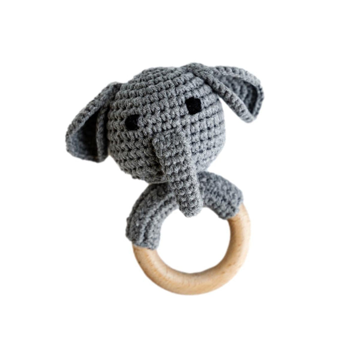 Elephant Hand Crocheted Rattle