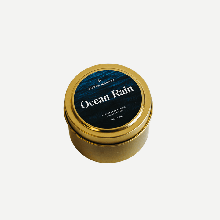 Ocean Rain Gold Travel Candle