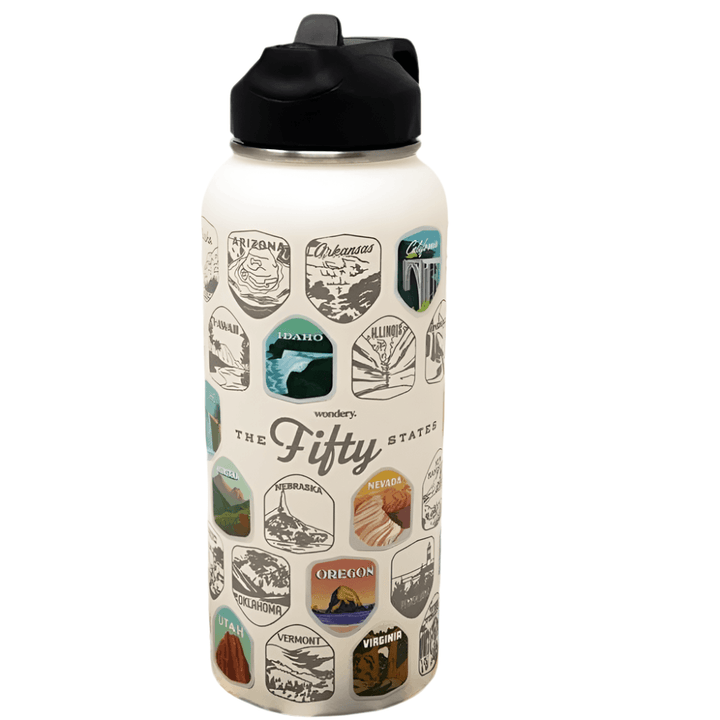 Fifty States Bucket List Water Bottle