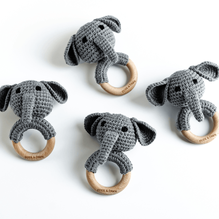 Elephant Hand Crochet Rattle