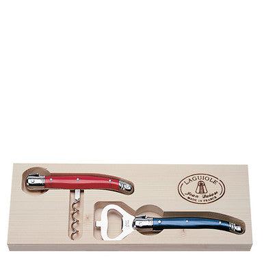 Jean Dubost Red & Blue Corkscrew & Bottle Opener Set