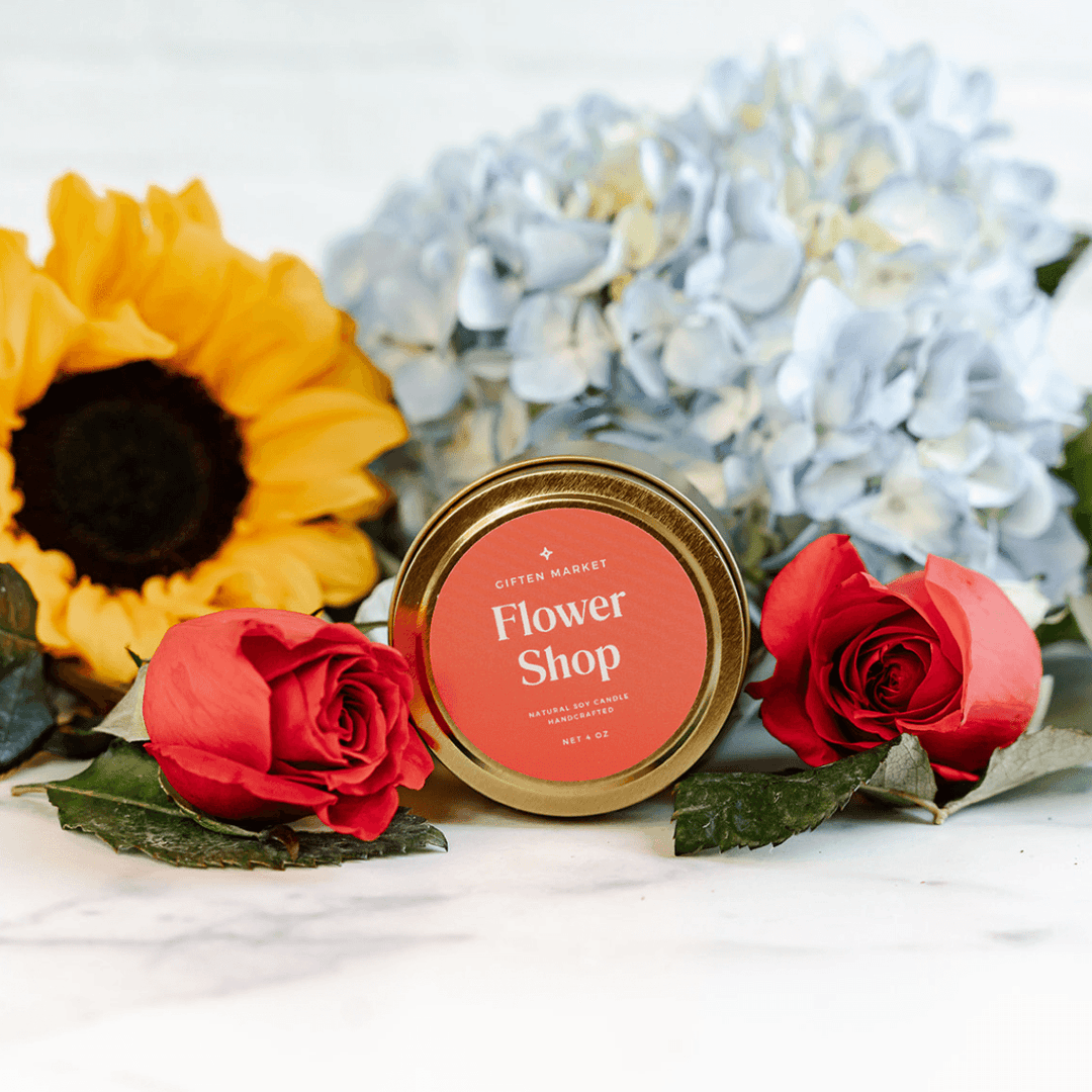 Flower Shop Gold Travel Candle