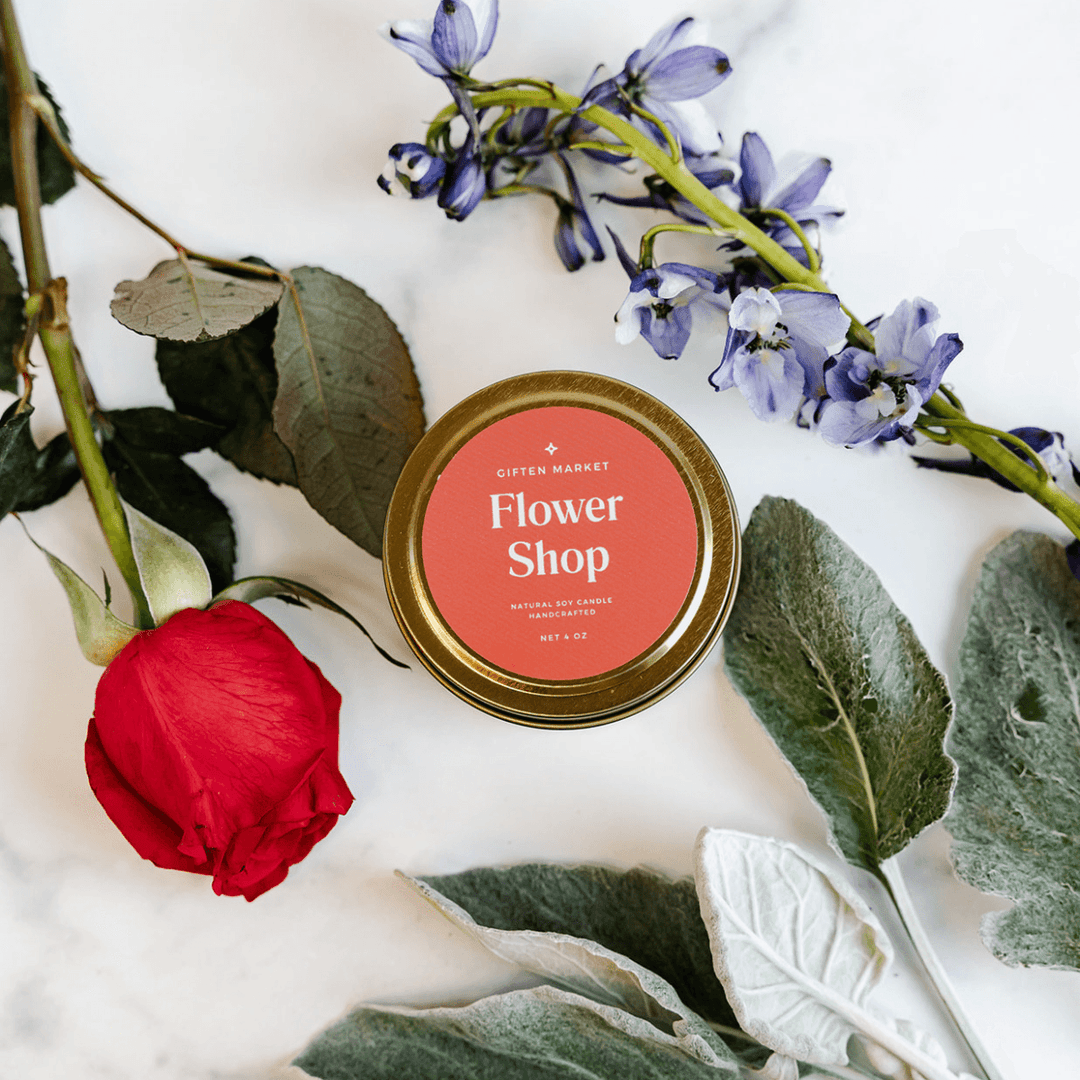 Flower Shop Gold Travel Candle