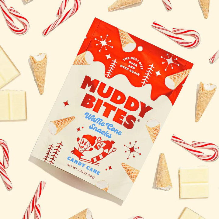 Muddy Bites Waffle Cones - Candy Cane