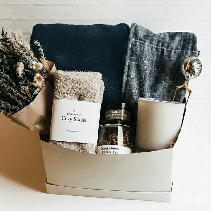 Comfort & Care Gift Box - Cream + Blue
