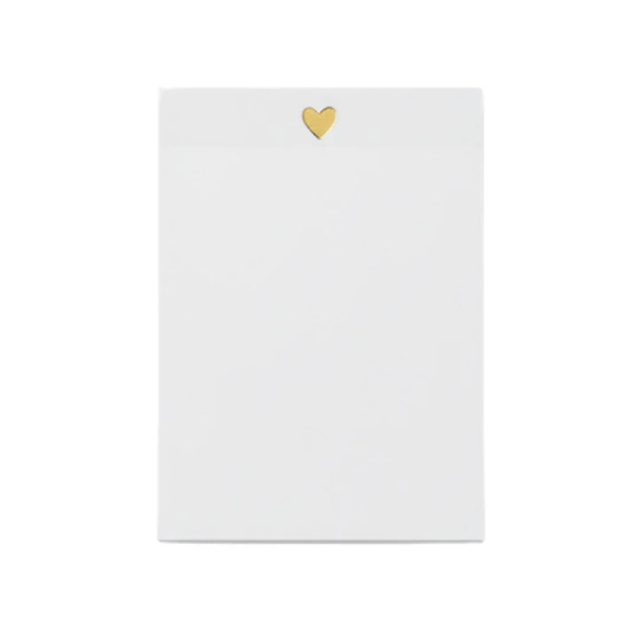 Tall Heart Sticky Notes - Gold Foil Design