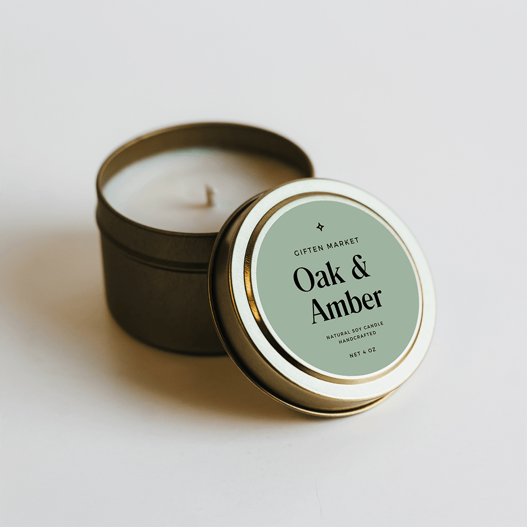 Oak & Amber Gold Travel Candle