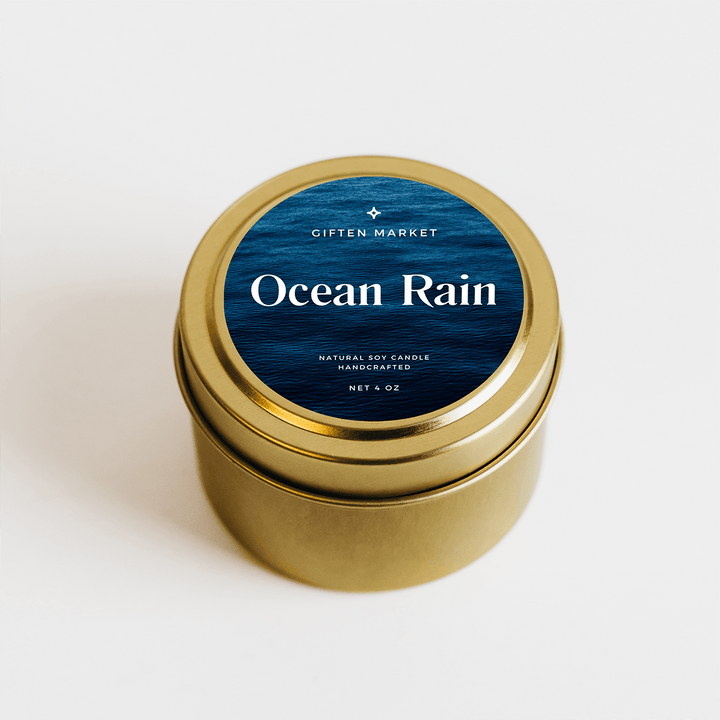 Ocean Rain Gold Travel Candle