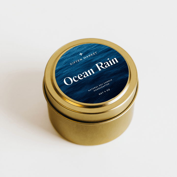 Ocean Rain Gold Travel Candle