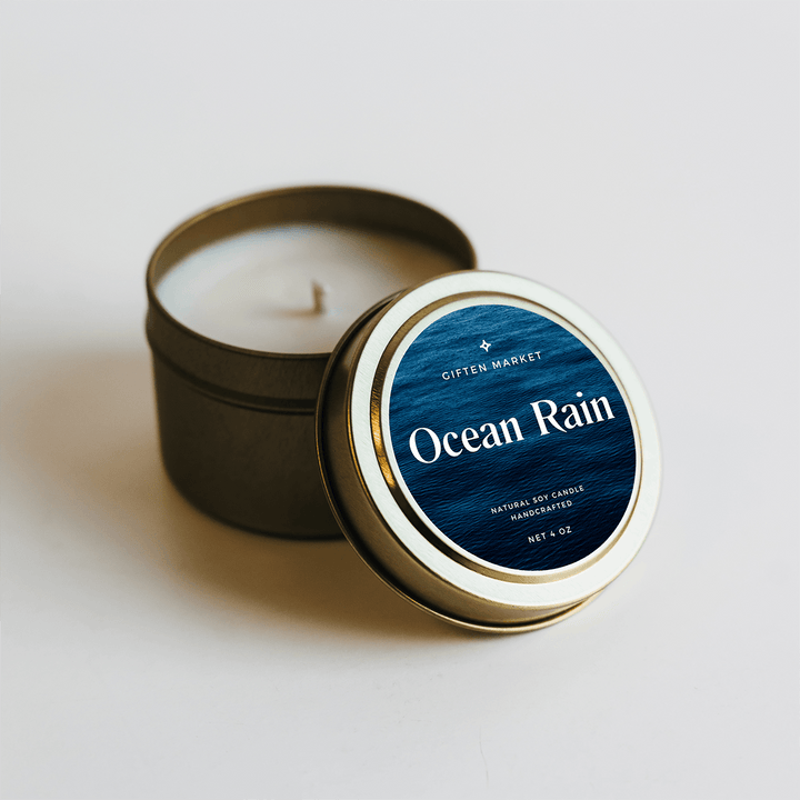 Ocean Rain Gold Travel Candle