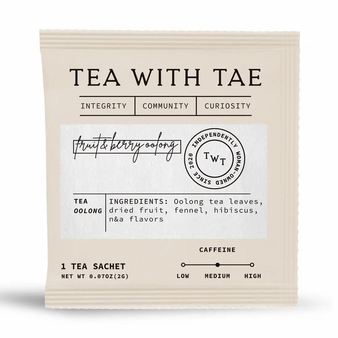 Fruit & Berry Oolong + English Breakfast Black Tea Sachets - 6 Pack