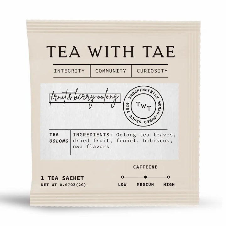 Fruit & Berry Oolong + English Breakfast Black Tea Sachets - 6 Pack
