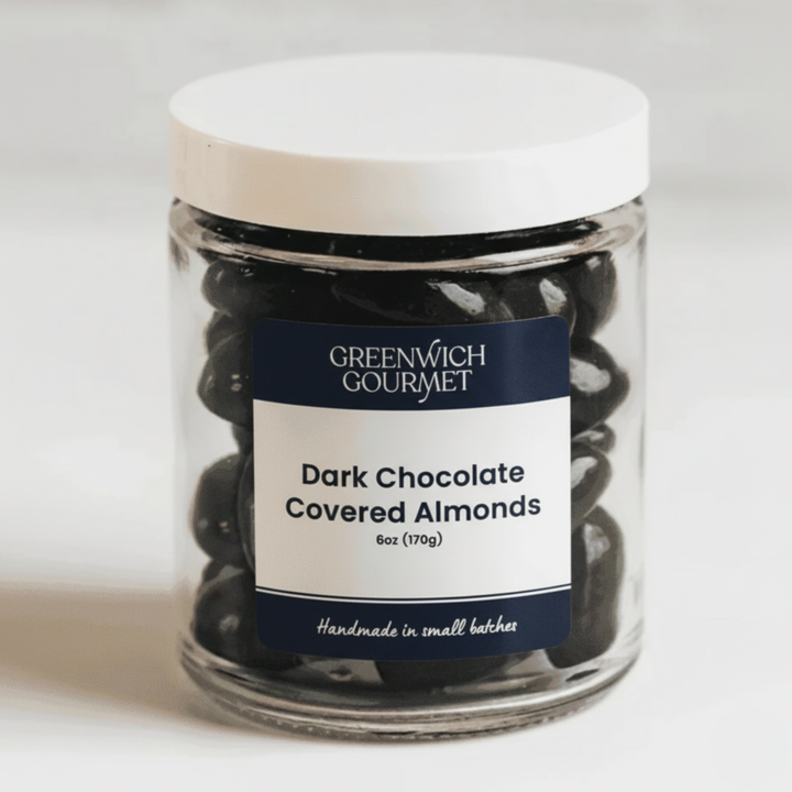 Dark Chocolate Covered Almonds - 6oz Glass Jar