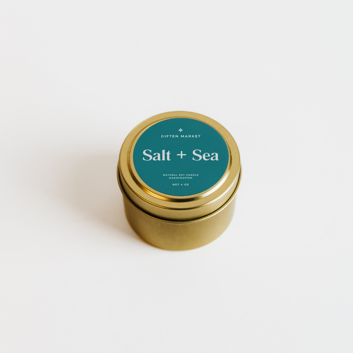 Salt & Sea Gold Travel Candle