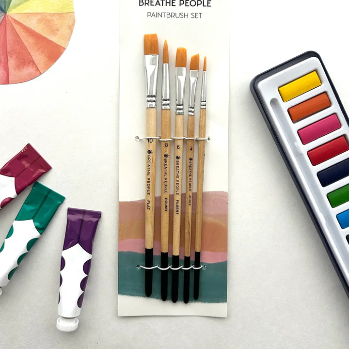 5-Piece Brush Set for Watercolor & More