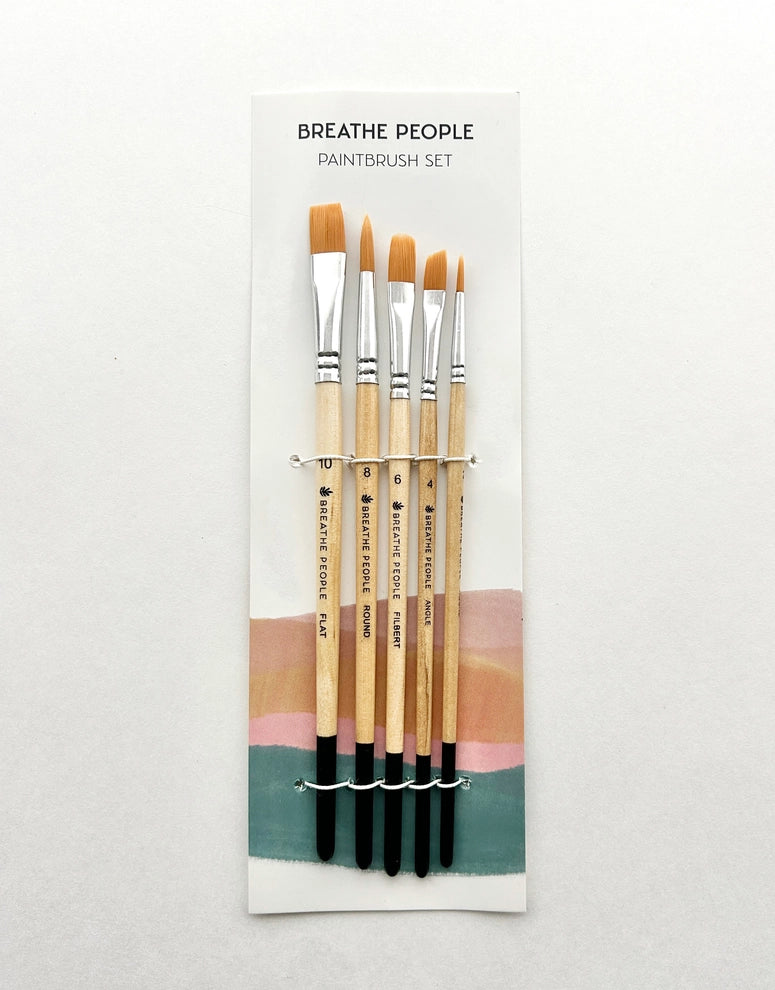 5-Piece Brush Set for Watercolor & More