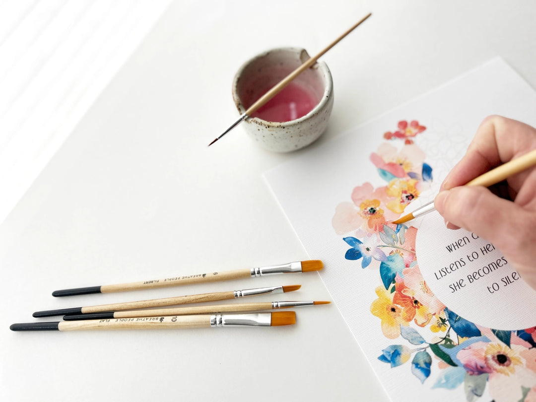 5-Piece Brush Set for Watercolor & More