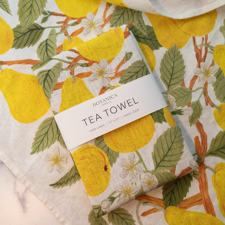 Pear Orchard - 100% Linen Tea Towel