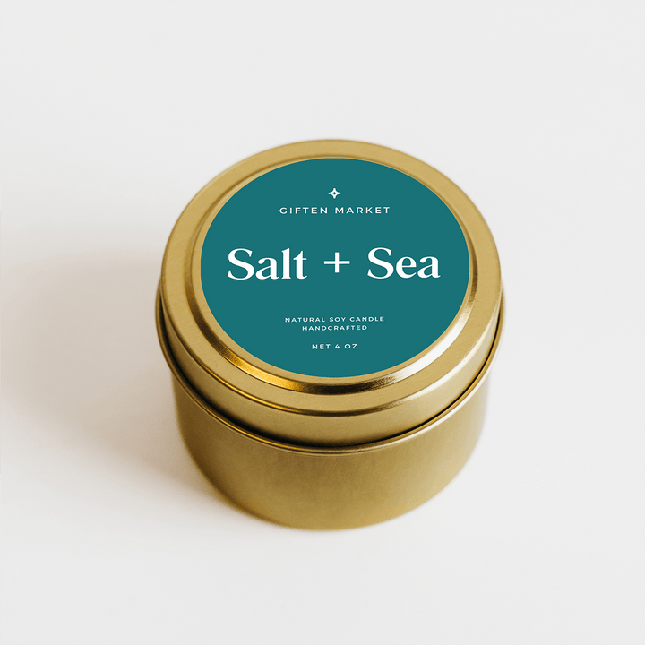 Salt & Sea Gold Travel Candle