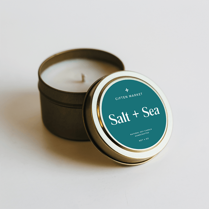 Salt & Sea Gold Travel Candle